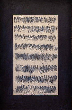 Scrubbing The Tile, Acrylic and Plaster on Canvas, 40x60
